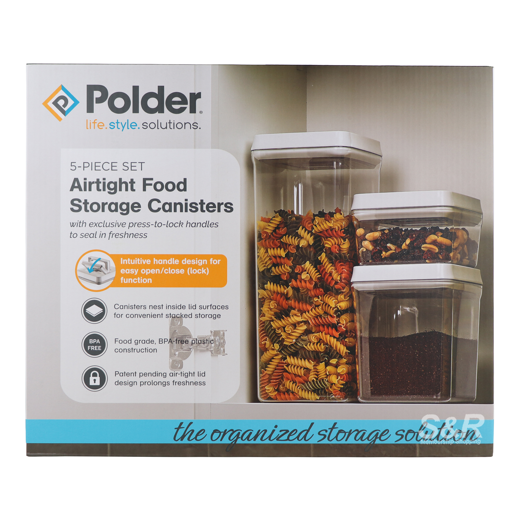 Polder Airtight Food Storage Containers 5pcs Polder Airtight Food Storage Containers 5pcs